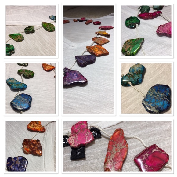 Imperial jasper dyed stones on knotted white hemp - Picture 7 of 8